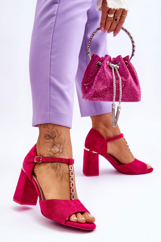 Elegante High Heels aus INildleder mit blitzenden Augen pinke Farbe Aniya Elegante High Heels aus INildleder mit blitzenden Augen pinke Farbe Aniya