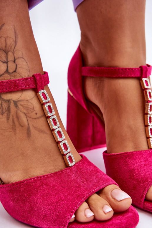 Elegante High Heels aus INildleder mit blitzenden Augen pinke Farbe Aniya Elegante High Heels aus INildleder mit blitzenden Augen pinke Farbe Aniya