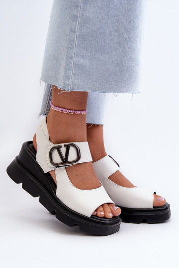 Damensandalen Auf einem Keil und Plattform aus Öko-Leder Zueiße Farbe Triaola 2