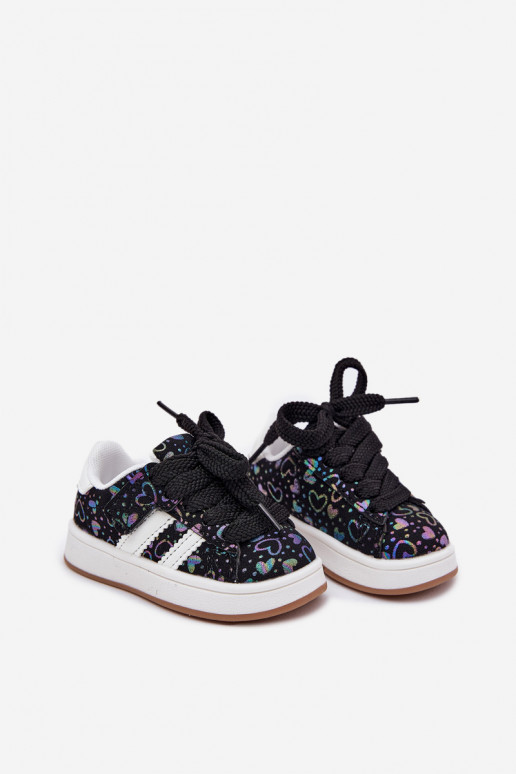 Turnschuhe Sneakers Stilvollllschuhe Kindisch mit Herzen schZuarze Farbe Mirelle Turnschuhe Sneakers Stilvollllschuhe Kindisch mit Herzen schZuarze Farbe Mirelle