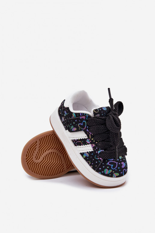 Turnschuhe Sneakers Stilvollllschuhe Kindisch mit Herzen schZuarze Farbe Mirelle Turnschuhe Sneakers Stilvollllschuhe Kindisch mit Herzen schZuarze Farbe Mirelle