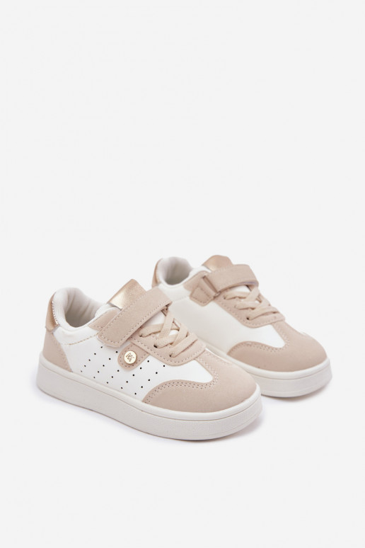 Turnschuhe Sneakers Stilvollllschuhe Kindisch mit Klebeverschlüssen Beige Zarina Turnschuhe Sneakers Stilvollllschuhe Kindisch mit Klebeverschlüssen Beige Zarina