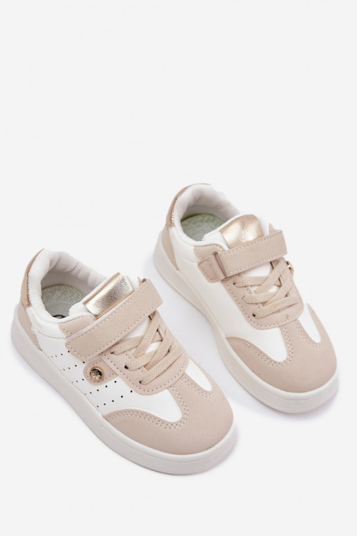 Turnschuhe Sneakers Stilvollllschuhe Kindisch mit Klebeverschlüssen Beige Zarina Turnschuhe Sneakers Stilvollllschuhe Kindisch mit Klebeverschlüssen Beige Zarina