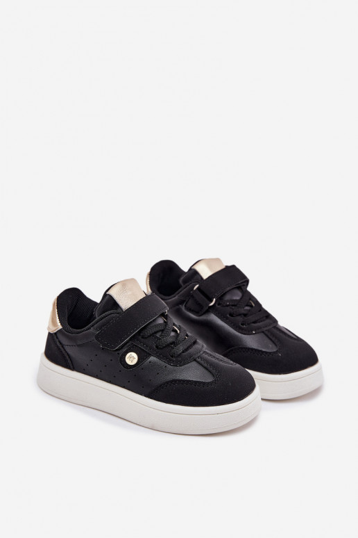 Turnschuhe Sneakers Stilvollllschuhe Kindisch mit Klebeverschlüssen schZuarze Farbe Zarina