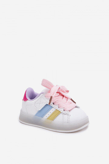 Kindersportschuhe im "Sneakers"-Modell mit glitzernder Sohle, weiß-rosa "Arielle" 2