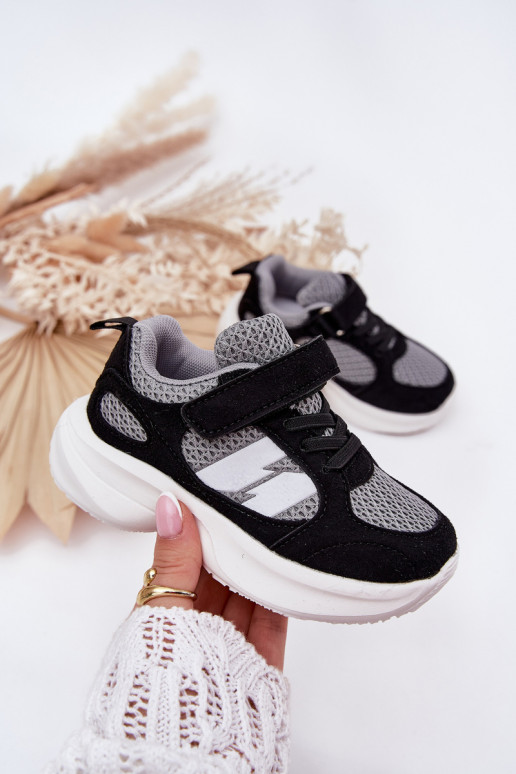 Turnschuhe Sneakers Stilvollllschuhe Kindisch mit Klebeverschlüssen SchZuarz und-graue Farbe Selinea Turnschuhe Sneakers Stilvollllschuhe Kindisch mit Klebeverschlüssen SchZuarz und-graue Farbe Selinea