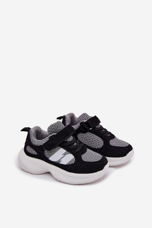 Turnschuhe Sneakers Stilvollllschuhe Kindisch mit Klebeverschlüssen SchZuarz und-graue Farbe Selinea Turnschuhe Sneakers Stilvollllschuhe Kindisch mit Klebeverschlüssen SchZuarz und-graue Farbe Selinea