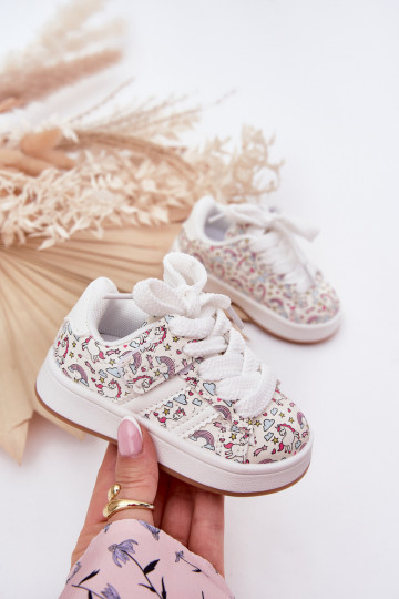 Kindersportschuhe mit Einhorn-Thema, weiß "Ilana"