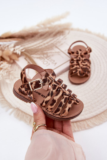 Sandalen Kindisch Kindisch aus Öko-Leder mit Leopardenfellmuster Es mussriana