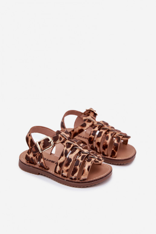 Sandalen Kindisch Kindisch aus Öko-Leder mit Leopardenfellmuster Es mussriana