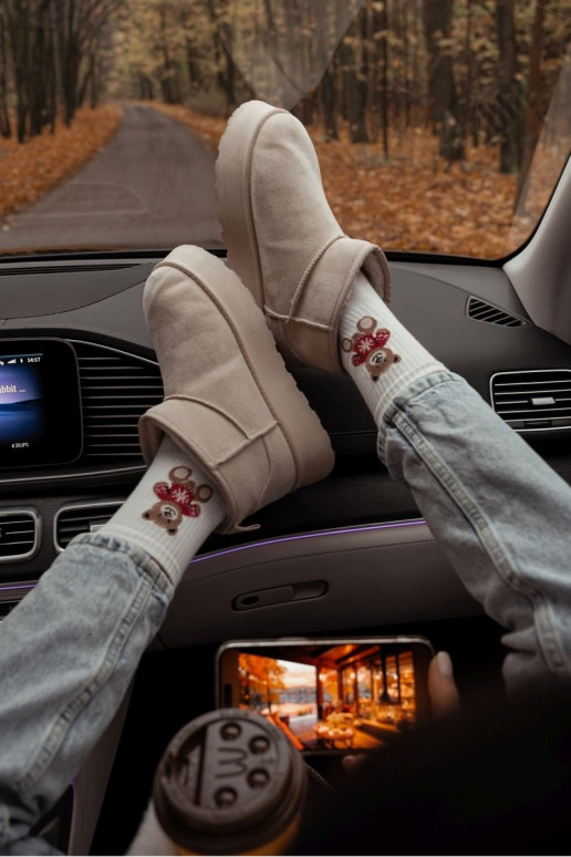 Socken Feminin Teddybären Zu SZueterku elfenbeinfarbe Socken Feminin Teddybären Zu SZueterku elfenbeinfarbe