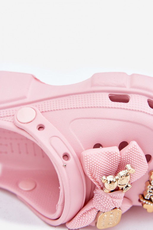 Hausschuhe Kindisch Kindisch Leichte Hausschuhe mit Bändern I Ozdobami pinke Farbe Selvana Hausschuhe Kindisch Kindisch Leichte Hausschuhe mit Bändern I Ozdobami pinke Farbe Selvana