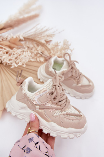 Kinder-Sportschuhe in sandfarbener Farbe