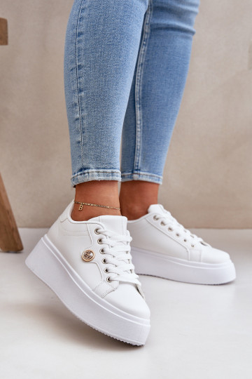 Eko Haut Sneakers Stilvollllschuhe mit einer Plattform Ze goldene Farbem Detalem Zueiße Farbe Zingie 2