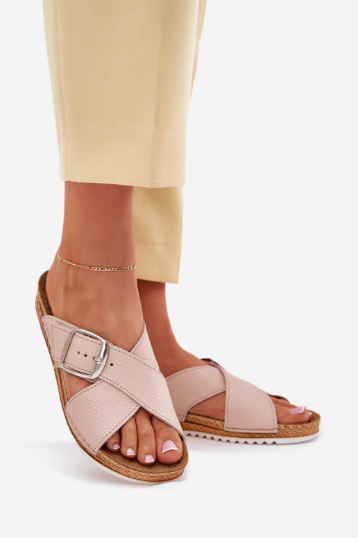 Lederhausschuhe Feminin mit Schnallen Inblu VO0004GU pinke Farbe Lederhausschuhe Feminin mit Schnallen Inblu VO0004GU pinke Farbe