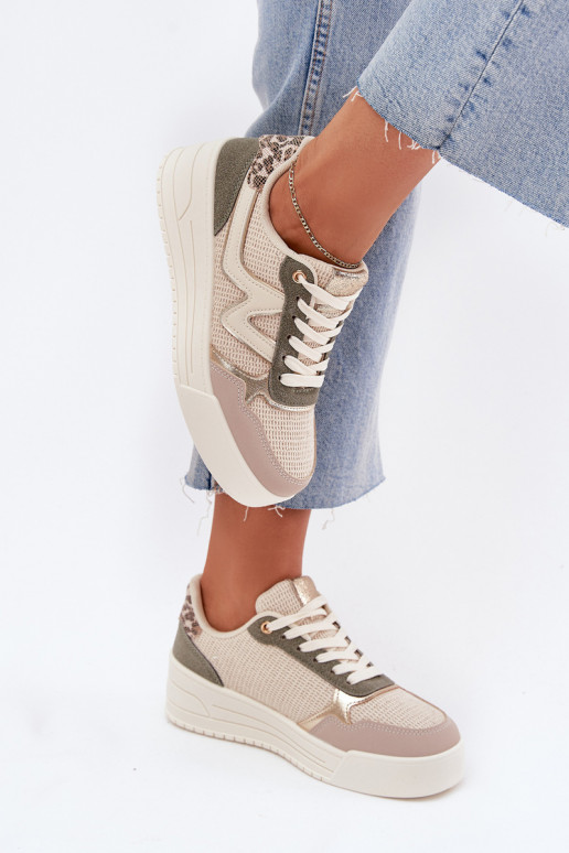 Sneakers Stilvollllschuhe Feminin mit einer Plattform mit Leopardenfellmuster Beige Kelsia Sneakers Stilvollllschuhe Feminin mit einer Plattform mit Leopardenfellmuster Beige Kelsia