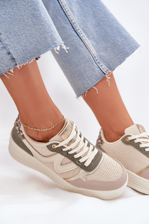 Sneakers Stilvollllschuhe Feminin mit einer Plattform mit Leopardenfellmuster Beige Kelsia Sneakers Stilvollllschuhe Feminin mit einer Plattform mit Leopardenfellmuster Beige Kelsia