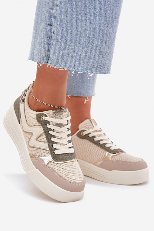 Sneakers Stilvollllschuhe Feminin mit einer Plattform mit Leopardenfellmuster Beige Kelsia Sneakers Stilvollllschuhe Feminin mit einer Plattform mit Leopardenfellmuster Beige Kelsia