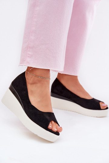 Damensandalen Auf einem Keil Z aus Öko-INildlederu schZuarze Farbe Velira 2