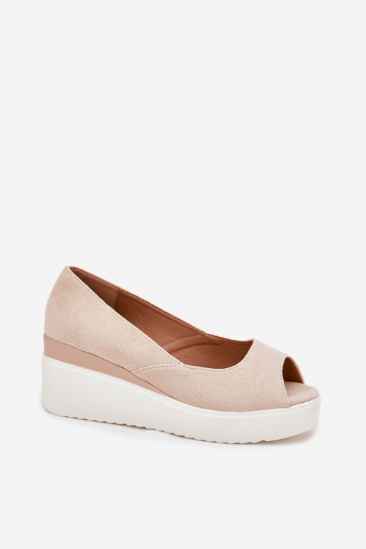 Damensandalen Auf einem Keil Z aus Öko-INildlederu elfenbeinfarbe Velira Damensandalen Auf einem Keil Z aus Öko-INildlederu elfenbeinfarbe Velira