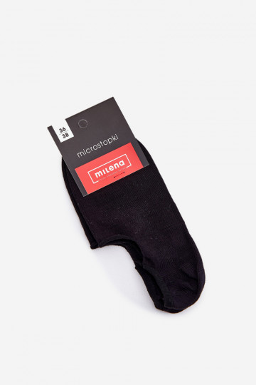 Damen-Mikrofaser-Baumwollsocken in Schwarz 2