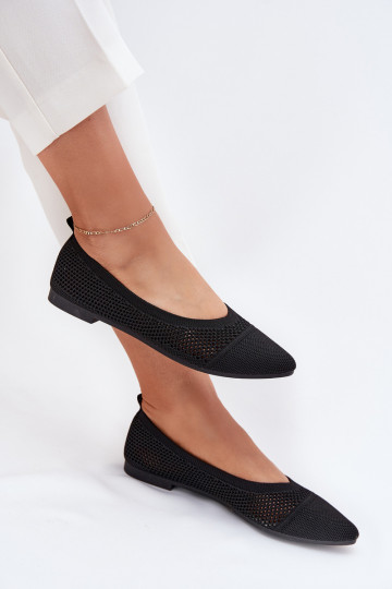 Netz Ballerinas Feminin schZuarze Farbe Alvona