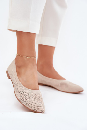 Ballerinas aus Stoff Feminin Beige Zelira