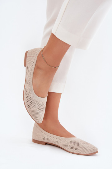 Ballerinas aus Stoff Feminin Beige Zelira 2