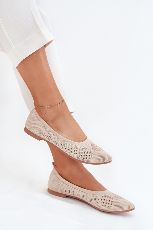 Ballerinas aus Stoff Feminin Beige Zelira