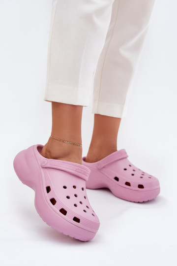 Leichte Hausschuhe Damenhausschuhe mit modischer Es mussssivsohle Big Star RR274A120 pinke Farbe