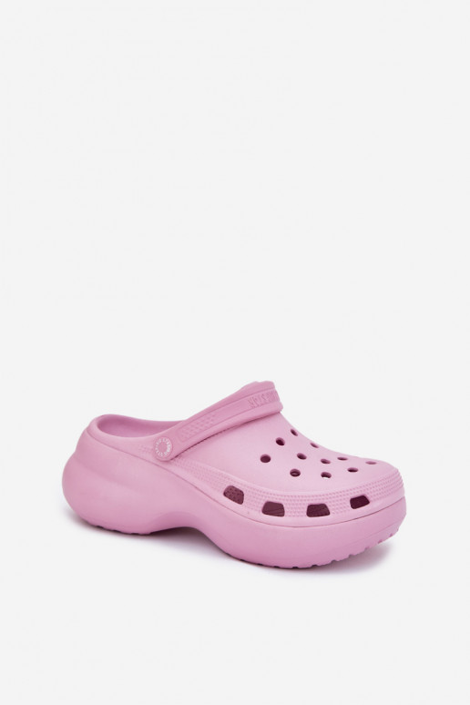 Leichte Hausschuhe Damenhausschuhe mit modischer Es mussssivsohle Big Star RR274A120 pinke Farbe