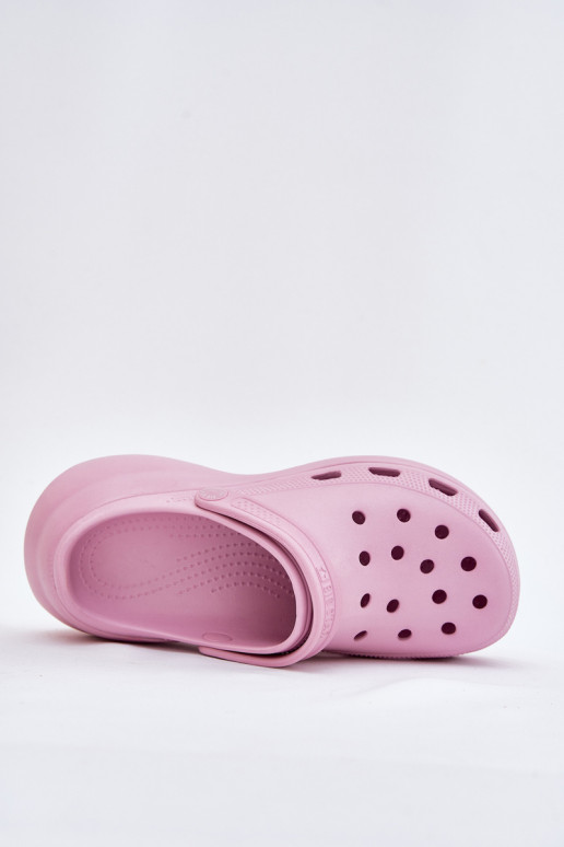 Leichte Hausschuhe Damenhausschuhe mit modischer Es mussssivsohle Big Star RR274A120 pinke Farbe