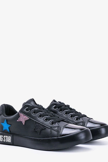Schwarze Kinderfreizeitschuhe, „Big Star"