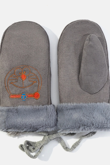 Kitty Graue Kinderhandschuhe