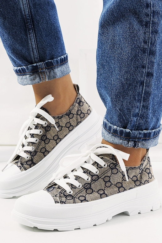 Blaue-beige Schuhe, „Waters"