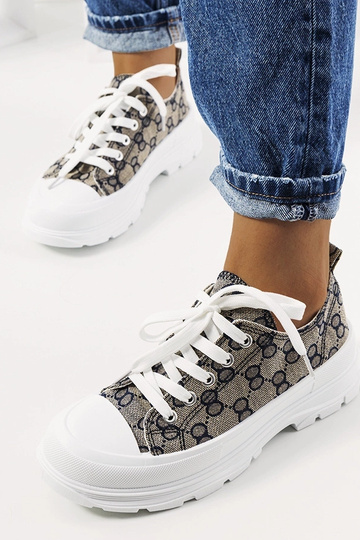 Blaue-beige Schuhe, „Waters" 2
