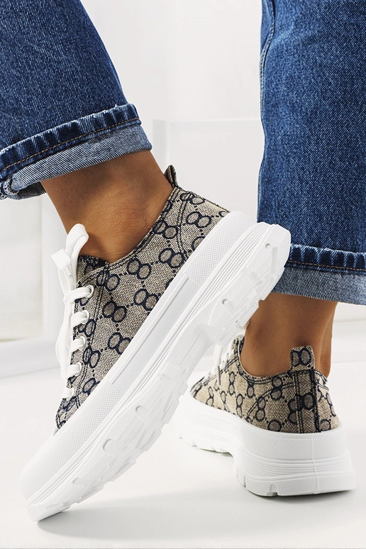 Blaue-beige Schuhe, „Waters"