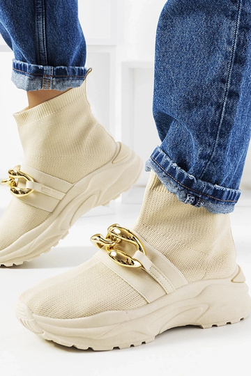 Beige High-Top-Sneakers „Martina“