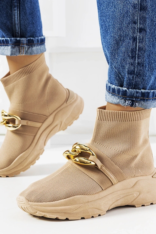 Braune hohe Sportschuhe, „Martina"