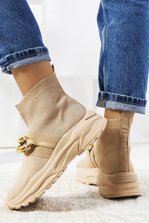 Braune hohe Sportschuhe, „Martina"