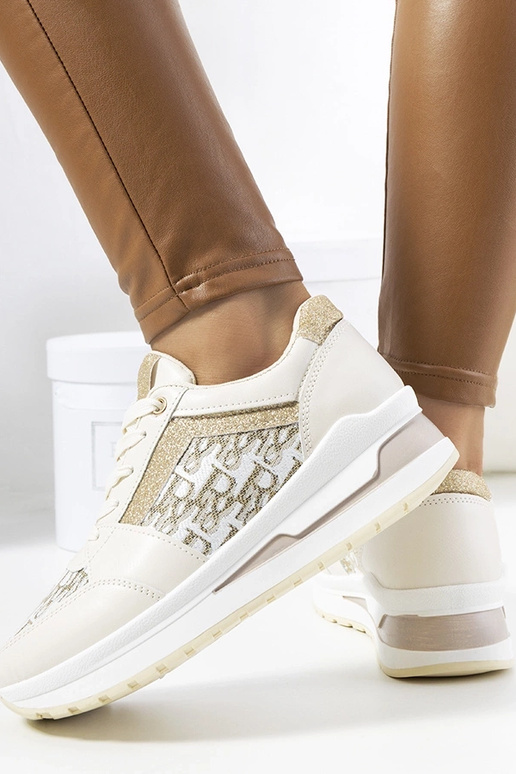 Beige Sportschuhe Sneaker mit dicker... Beige Sportschuhe Sneaker mit dicker...
