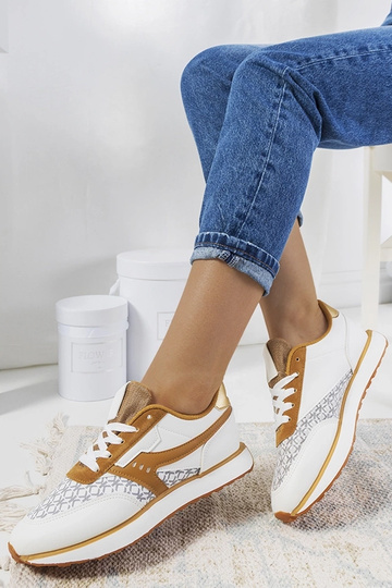 Chiara weiße und braune Damen-Sneaker 2
