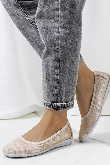 Beige Ballerinas aus Leder... 2