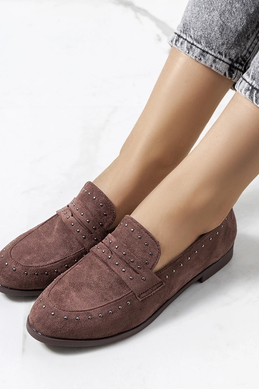 Ishana Loafer aus braunem Leder mit...