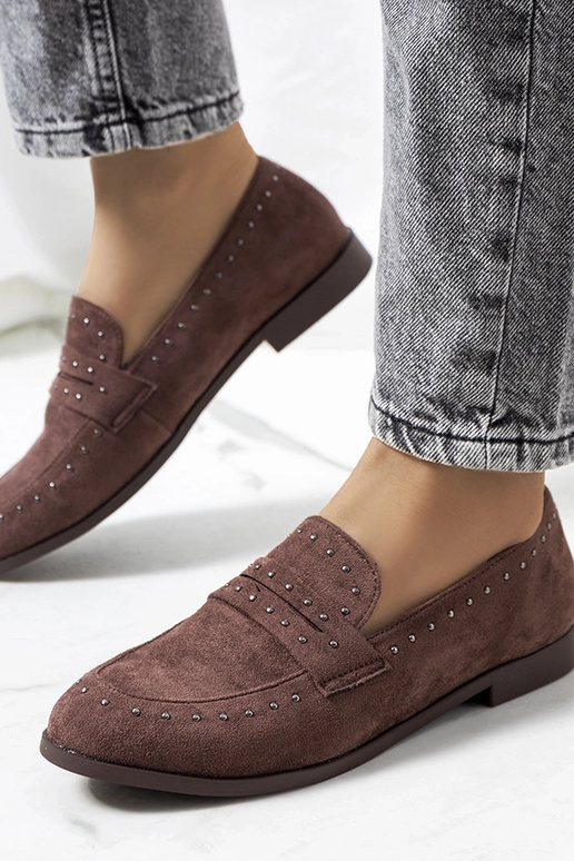 Ishana Loafer aus braunem Leder mit...