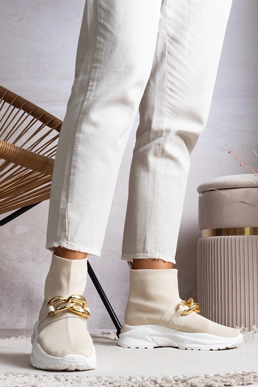 Taryn Beige Sneaker mit Kette Taryn Beige Sneaker mit Kette