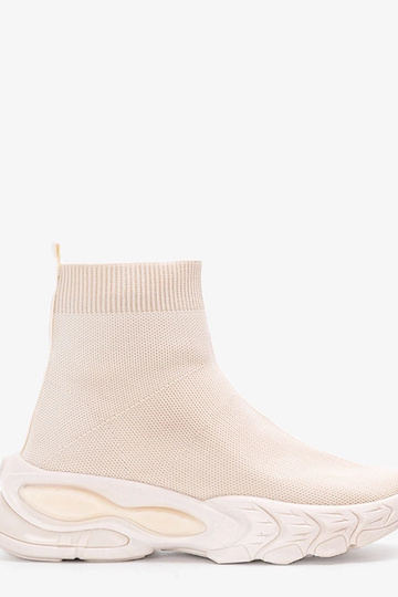 Beige High-Top-Sneakers...