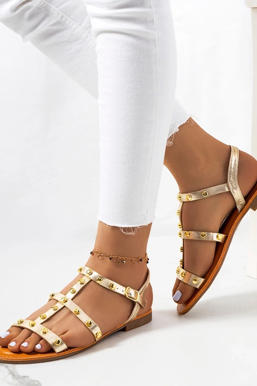 Goldene metallene Sandalen, „Somerset"