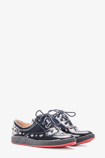 Mikaela Marineblaue Kinder-Sneaker aus Lackleder 2