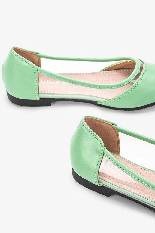 Grüne halbtransparente Juva-Ballerinas Grüne halbtransparente Juva-Ballerinas